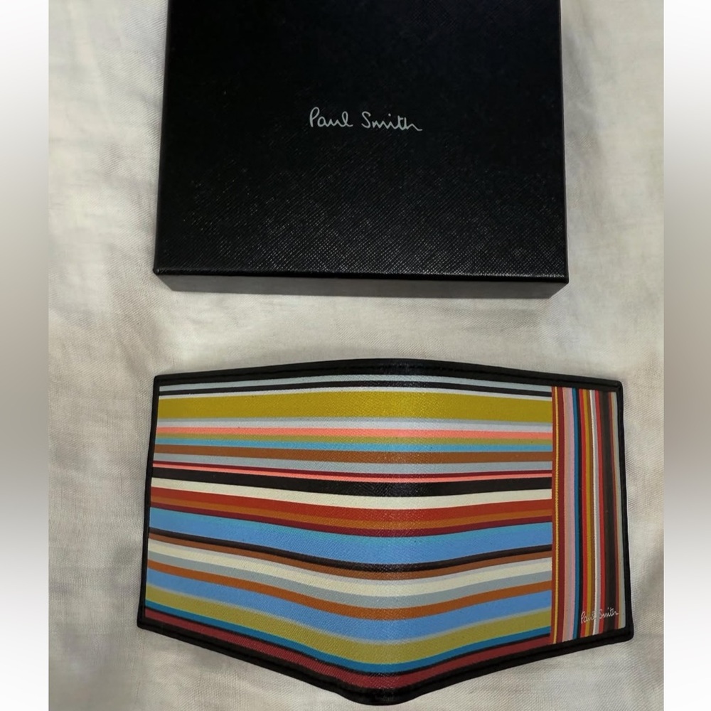 Paul Smith Multicolor Striped Leather Bi-Fold Wallet - Picture 5 of 10
